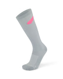 Compression Race Socks Light Grey Hot Pink