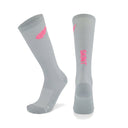 SA1NT LAYERS Compression Race Socks Light Grey Hot Pink, outer side and rear view