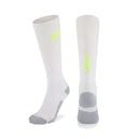 SA1NT LAYERS Compression Race Socks White Fluro Yellow, outer side and rear view