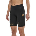 SA1NT LAYERS Women's P1 Ultra Compression Shorts worn front view, 360 degree stretch waist pockets